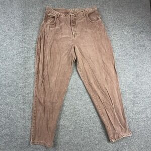 Reverse Tapered Jeans Womens 35 Brown Med Wash High Rise Relaxed Fit Denim